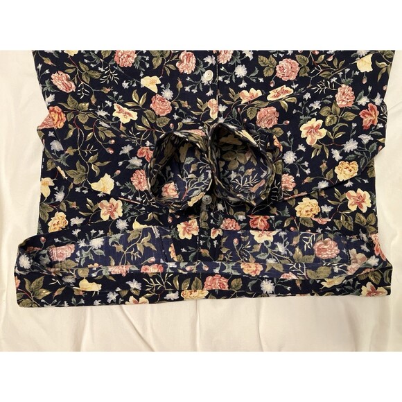 NEW IDENTITY Over shirt Blazer Floral Women’s Size Medium 100% Cotton - Picture 4 of 9